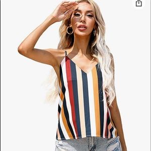 Beautiful spaghetti strap top with strips going down